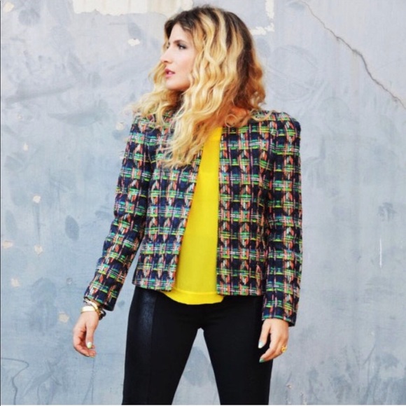 multi coloured tweed jacket